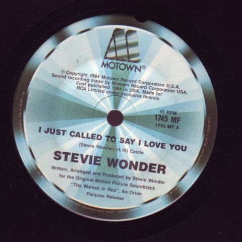 (image for) Wonder, Stevie - I Just Called To Say I Love You / (instrumental)