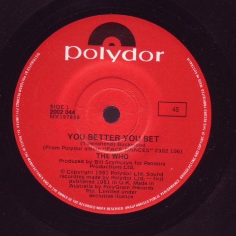 (image for) Who, The - You Better You Bet / The Quiet One