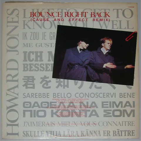 (image for) Jones, Howard - Like to Get to Know You Well / Bounce Right Back